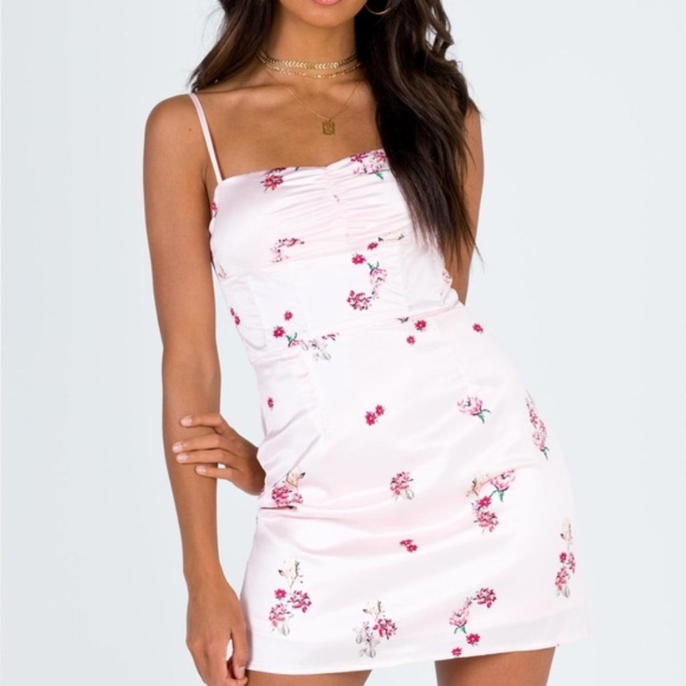 Princess Polly Mio Floral Strappy Mini Dress Pink Womens Size 4 - Picture 4 of 14